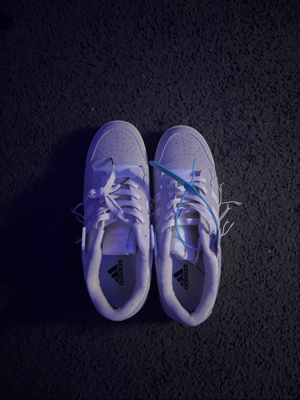 adidas White Low-Top Leather Sneakers with Three Stripes